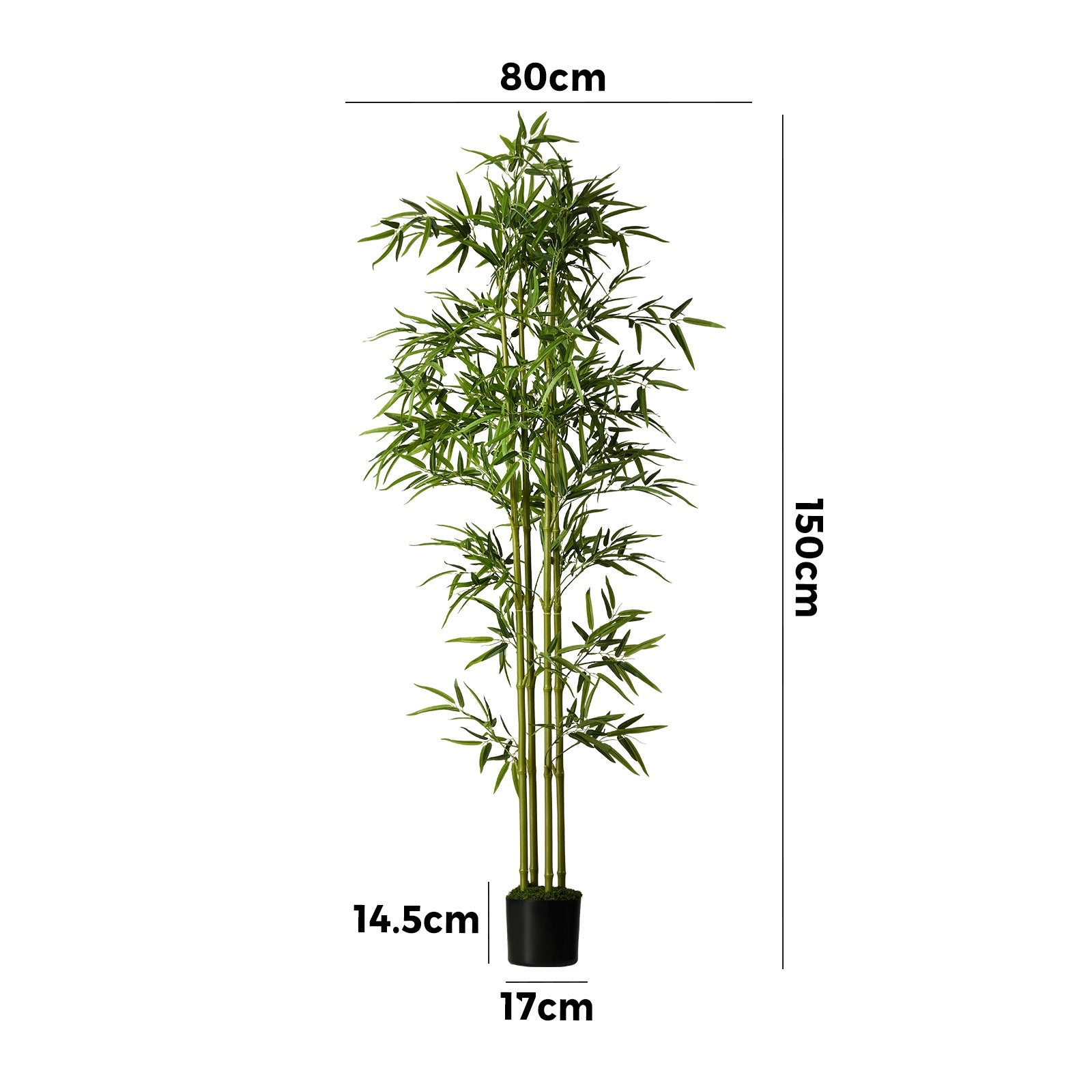 Livsip 150cm Artificial Bamboo Tree Realistic Potted Faux Plant Home Decor