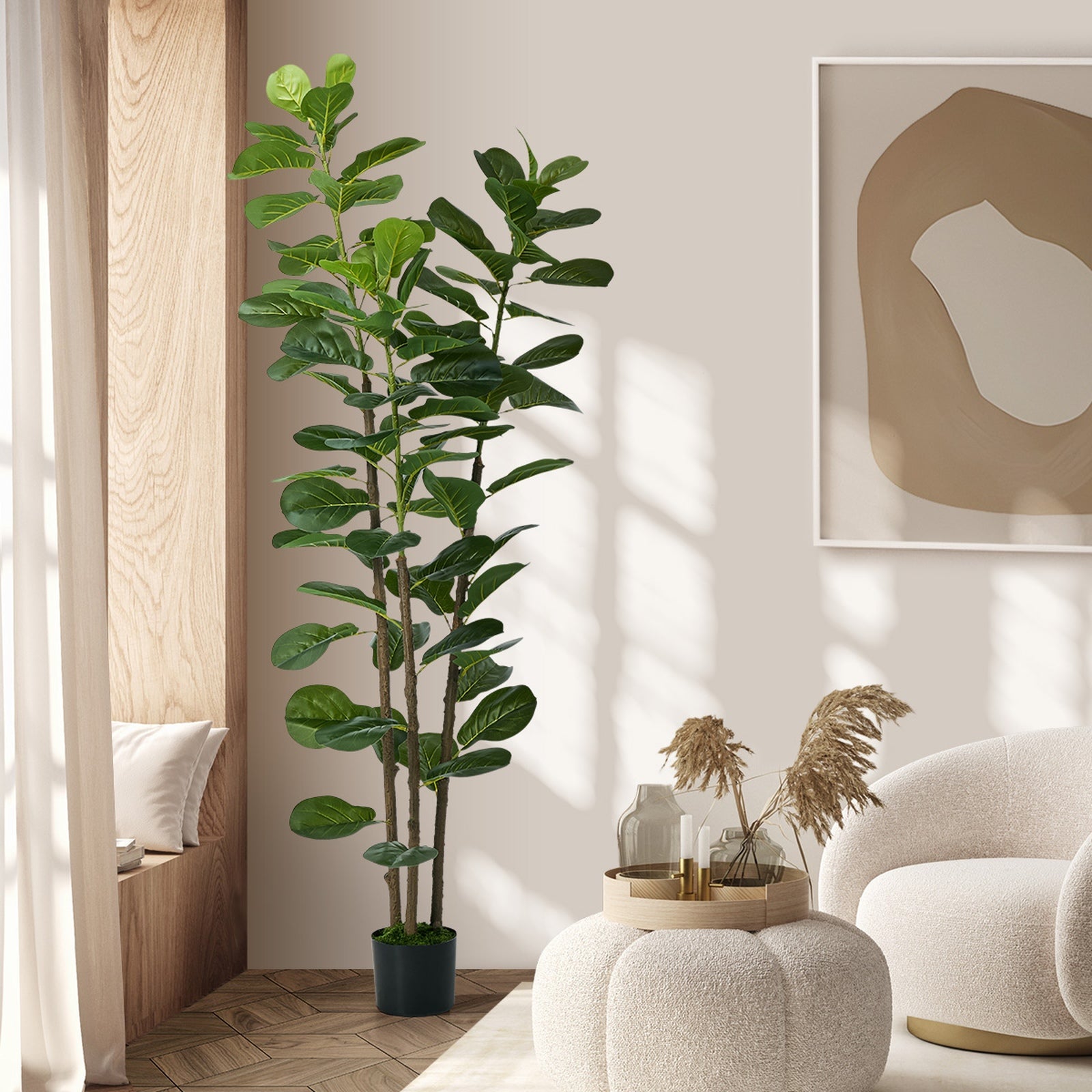 Livsip 180cm Artificial Fiddle Leaf Fig Tree Tall Potted Faux Plant Home Decor