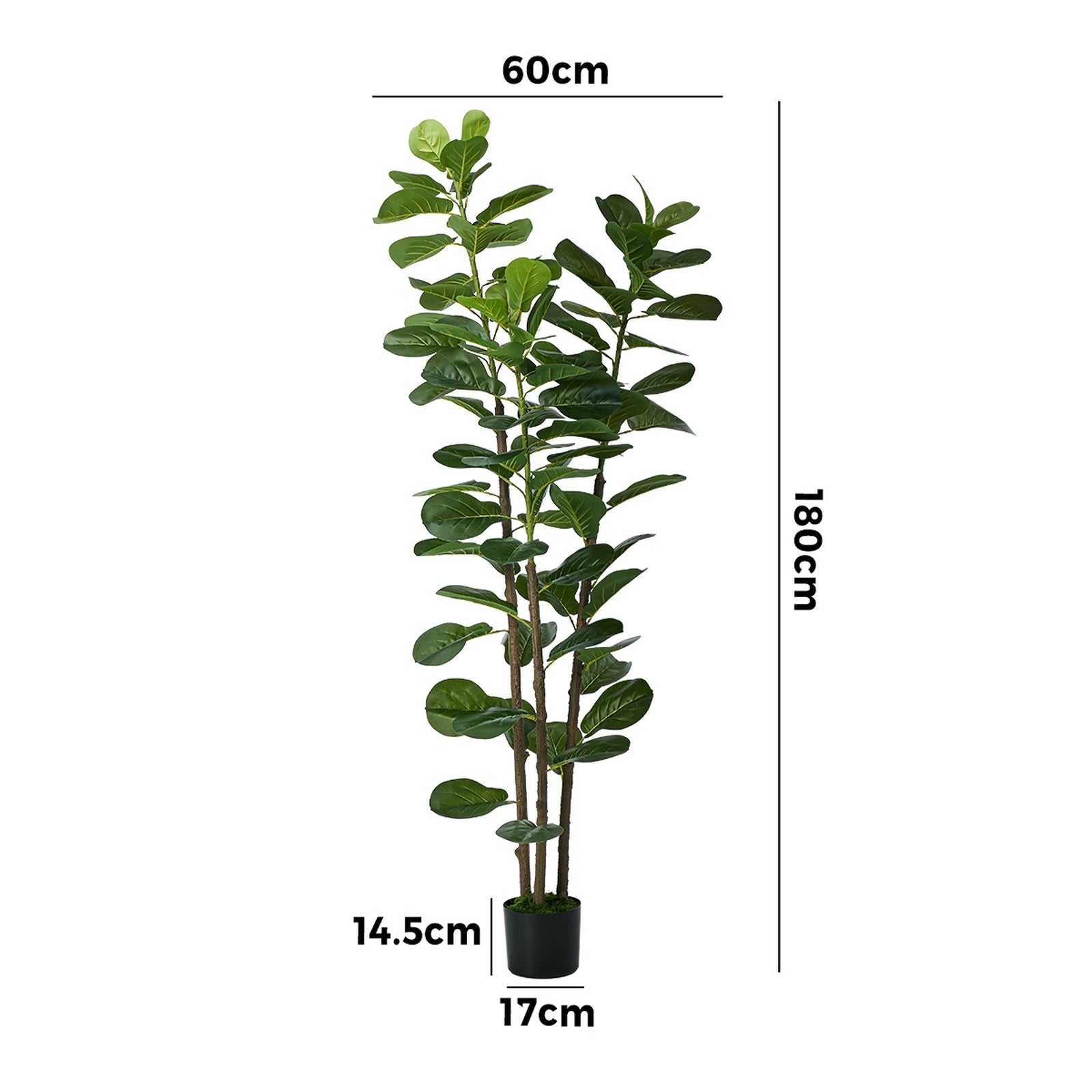 Livsip 180cm Artificial Fiddle Leaf Fig Tree Tall Potted Faux Plant Home Decor
