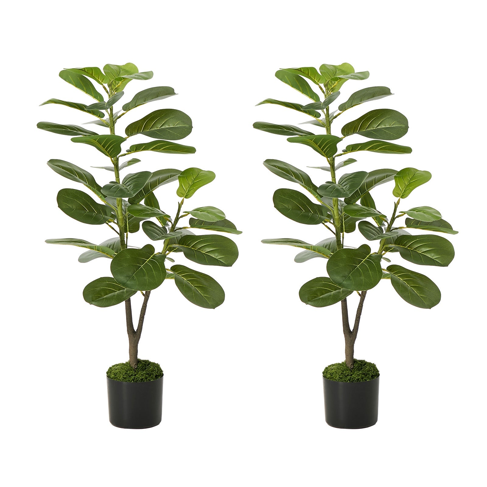 Livsip 2 Pack 95cm Artificial Fiddle Leaf Fig Tree Potted Faux Plant Home Decor