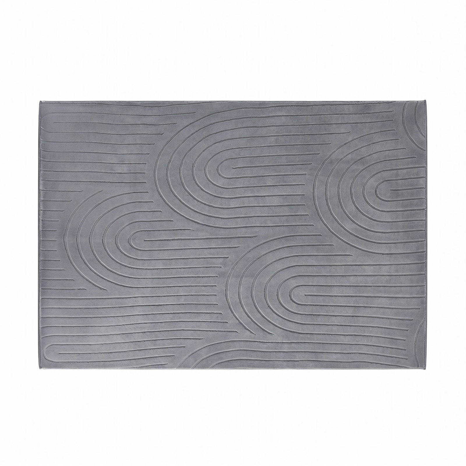 Oikiture Geometric Arch Jacquard Area Rug Modern Floor Carpet 160X230cm Grey