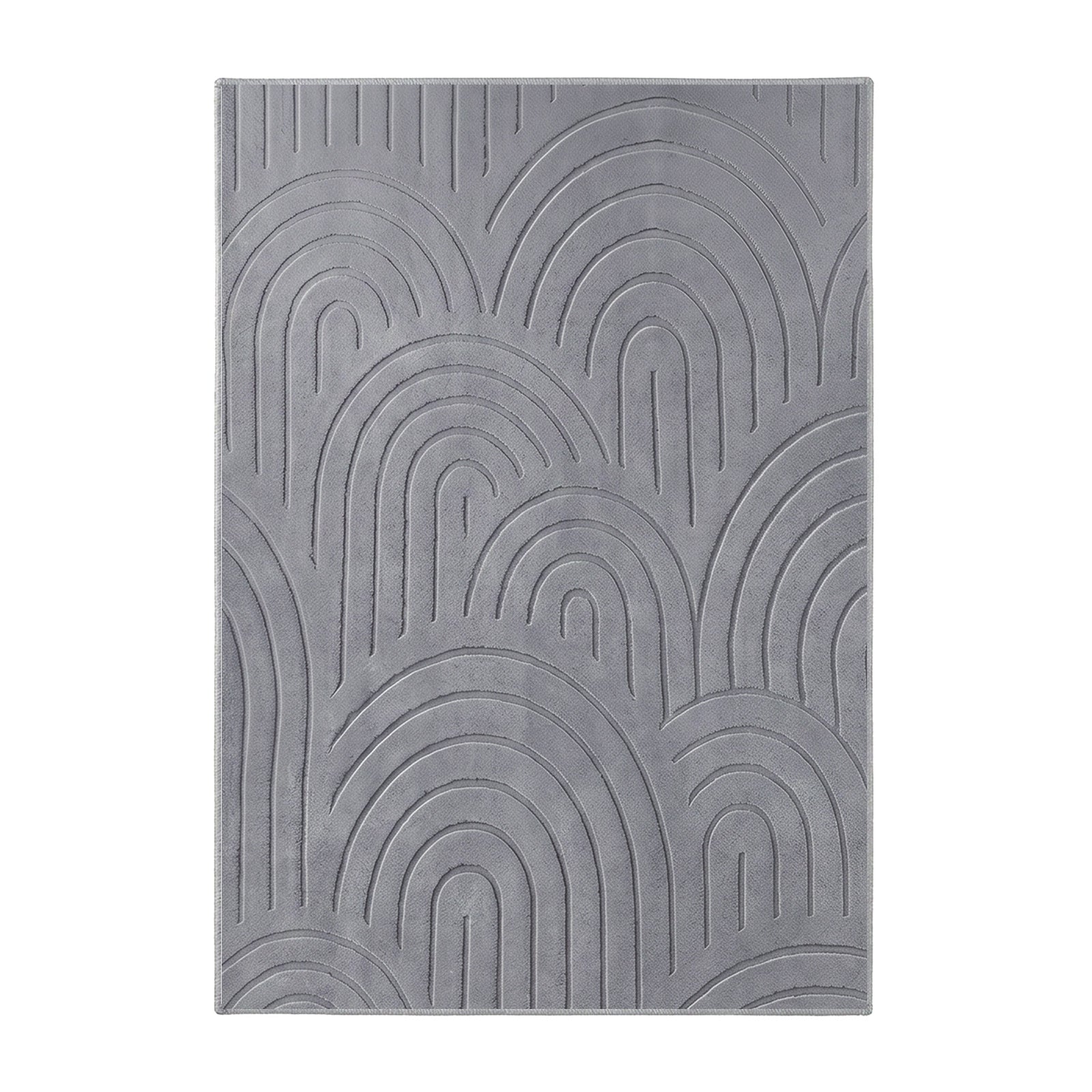 Oikiture Geometric Arch Jacquard Area Rug Modern Floor Carpet 240X340cm Grey