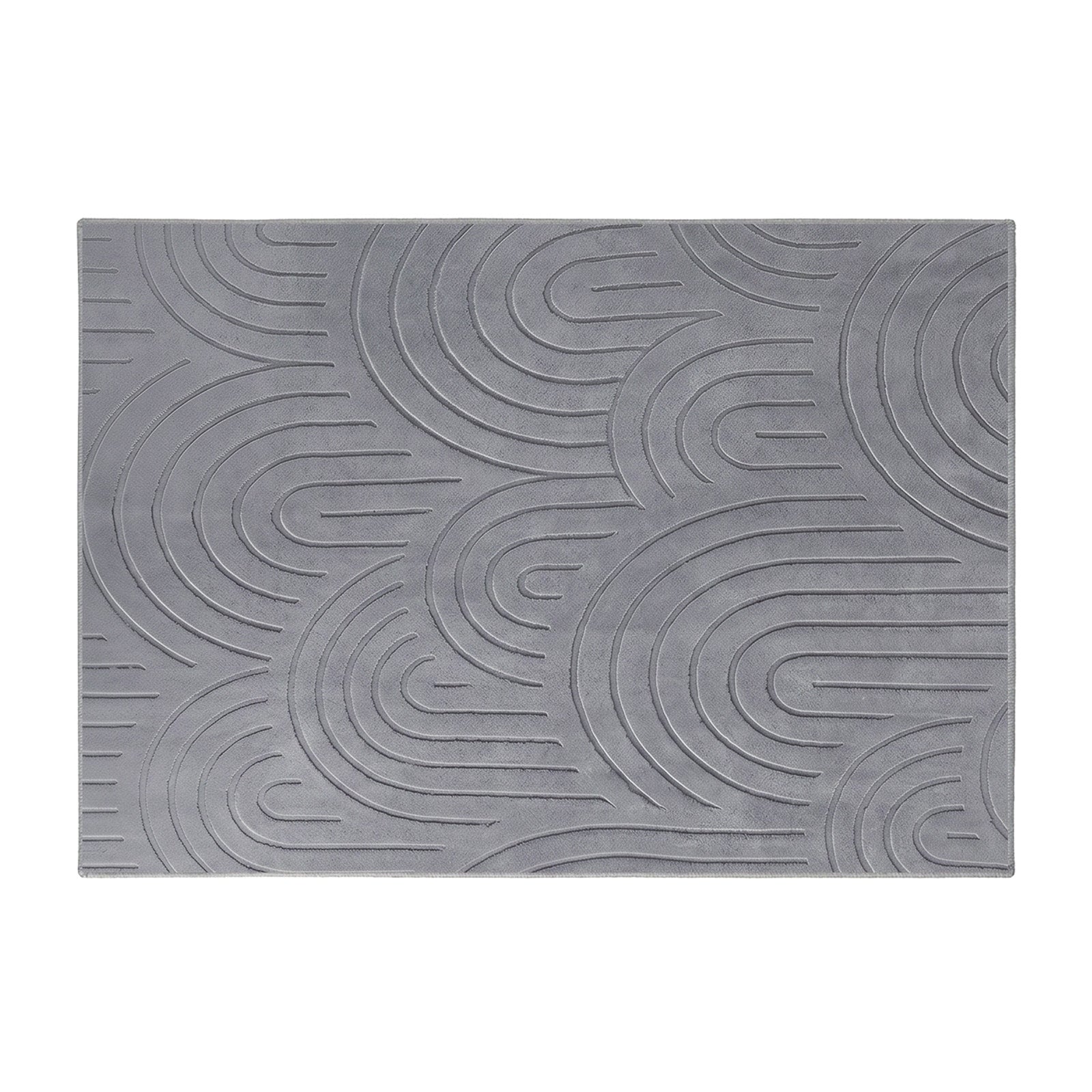 Oikiture Geometric Arch Jacquard Area Rug Modern Floor Carpet 280X380cm Grey