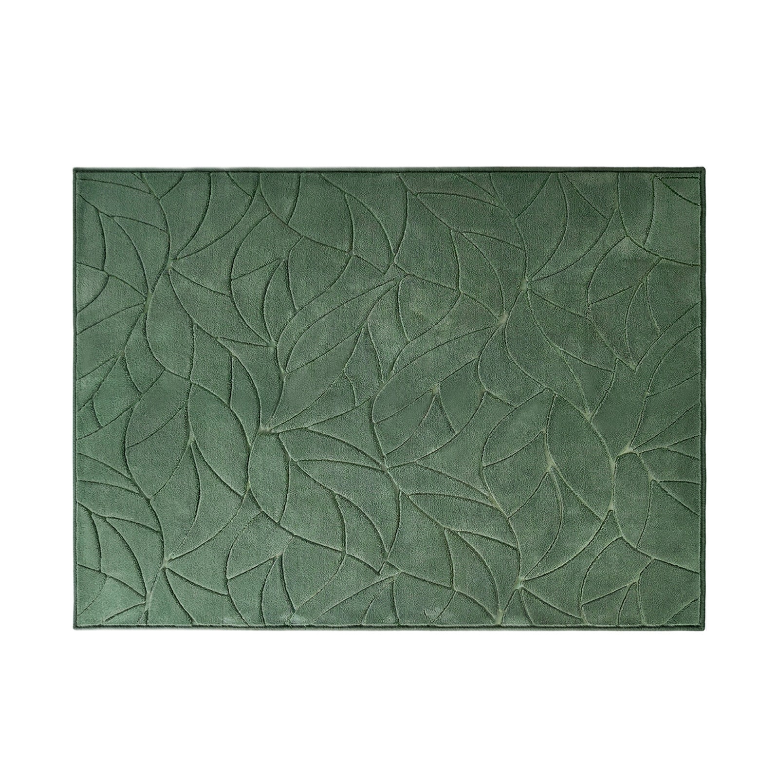 Oikiture Textured Leaf Jacquard Area Rug Floor Carpet Soft Decor 200X290cm Green