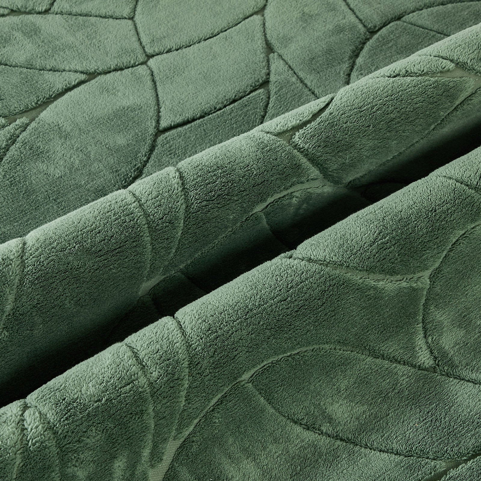Oikiture Textured Leaf Jacquard Area Rug Floor Carpet Soft Decor 240X340cm Green