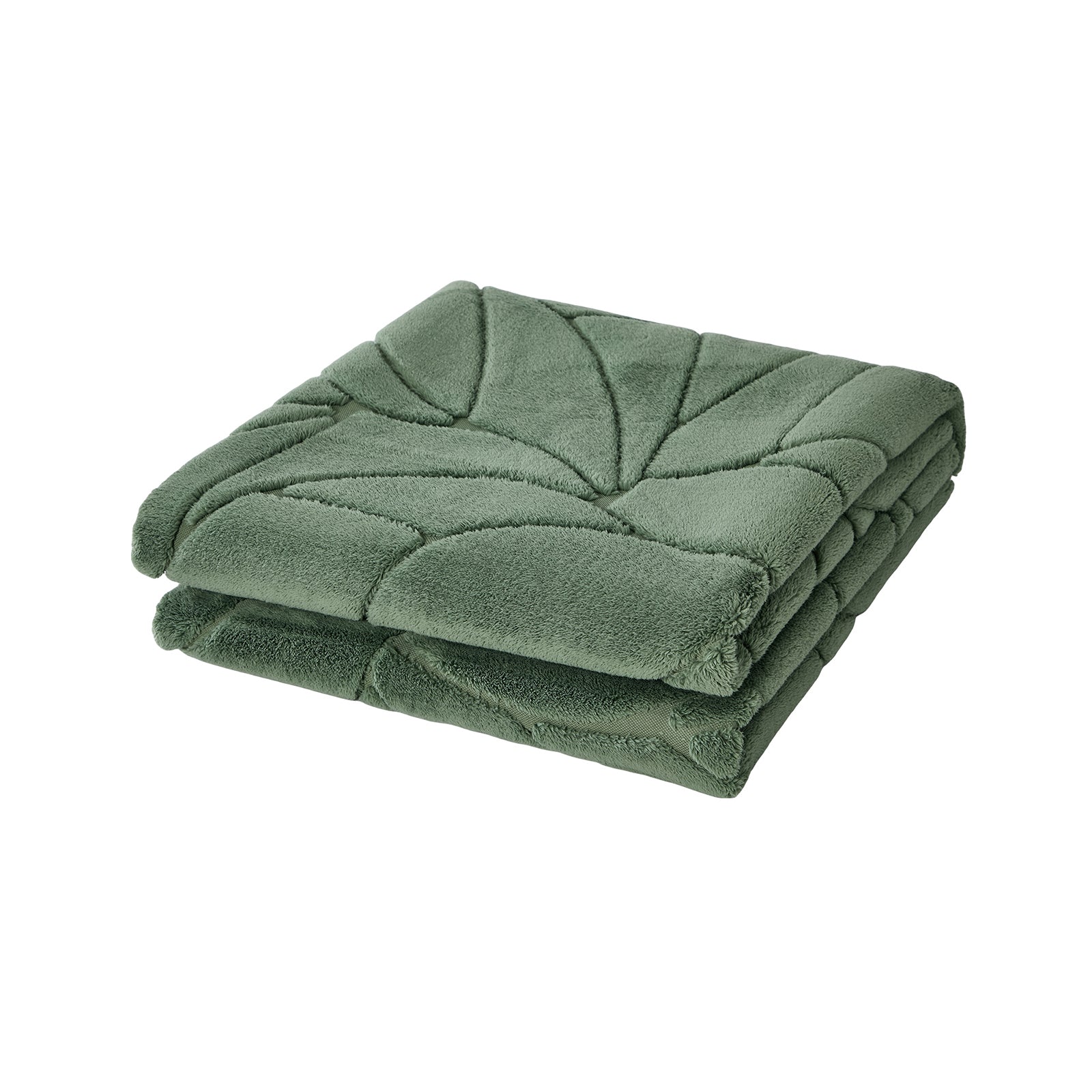 Oikiture Textured Leaf Jacquard Area Rug Floor Carpet Soft Decor 240X340cm Green