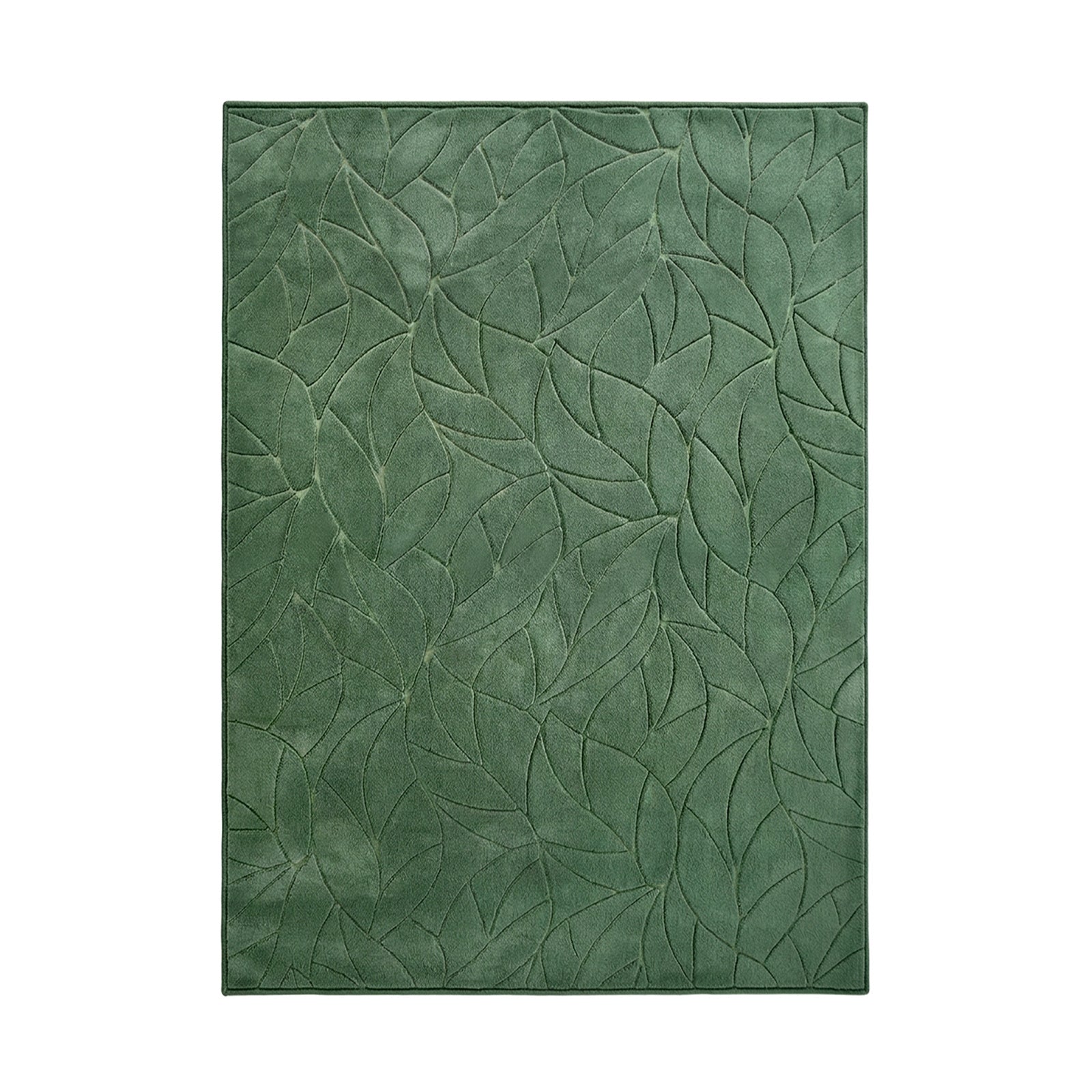 Oikiture Textured Leaf Jacquard Area Rug Floor Carpet Soft Decor 240X340cm Green