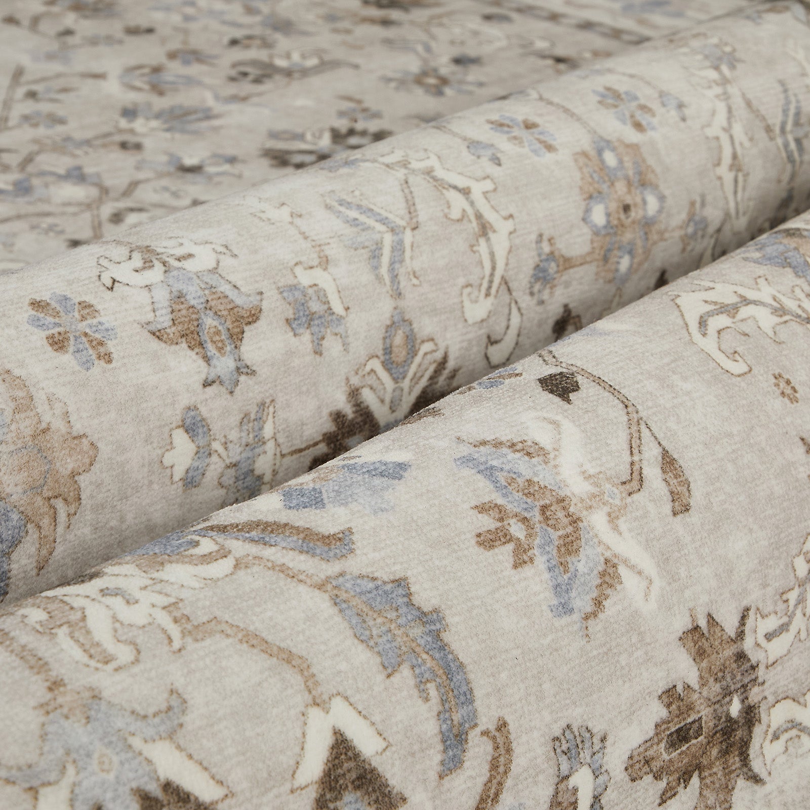 Oikiture Vintage Oriental Floral Area Rug Washable Low Pile Carpet 240X340cm
