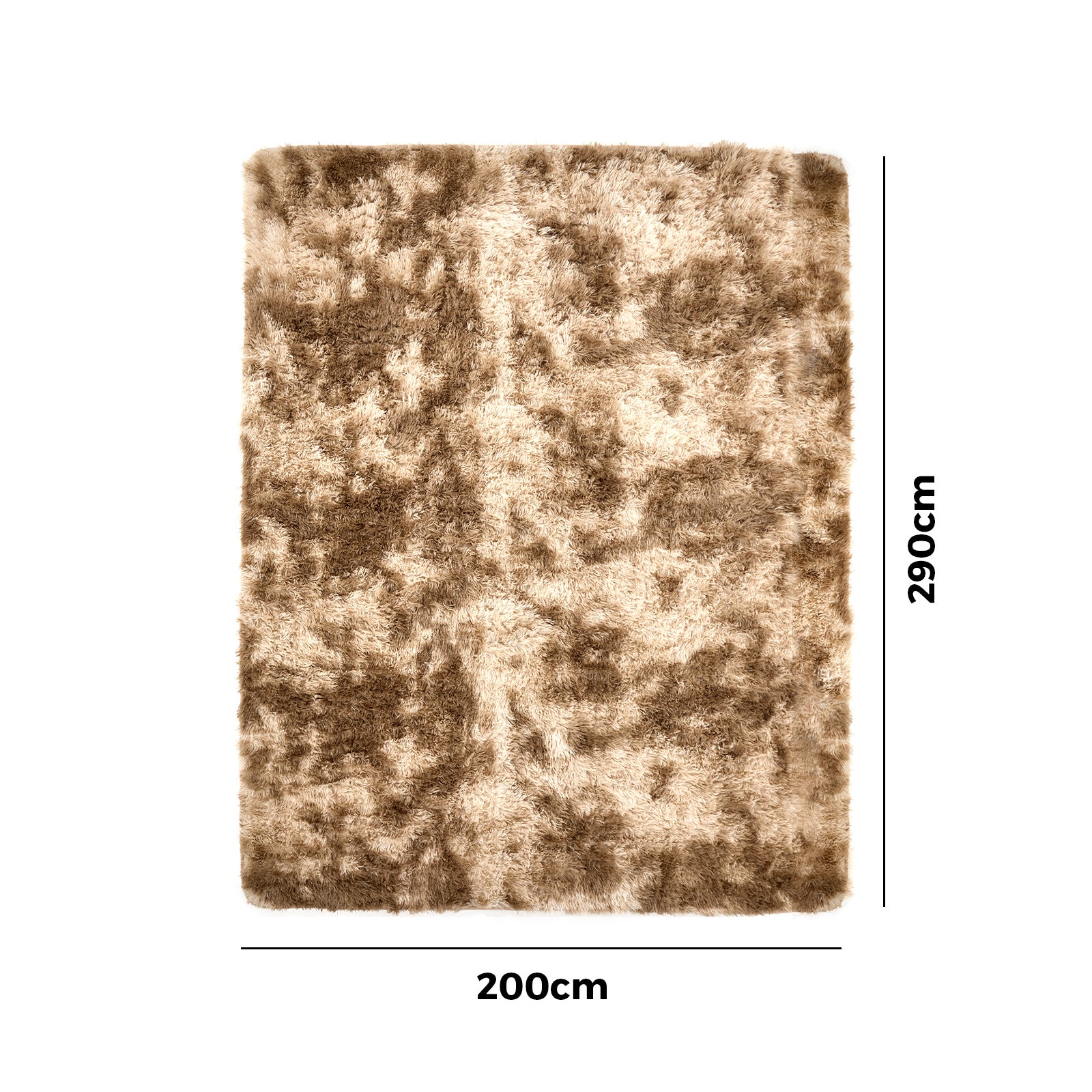 Oikiture Taupe Gradient Fluffy Shaggy Rug Plush Anti Slip 200x290cm Floor Carpet