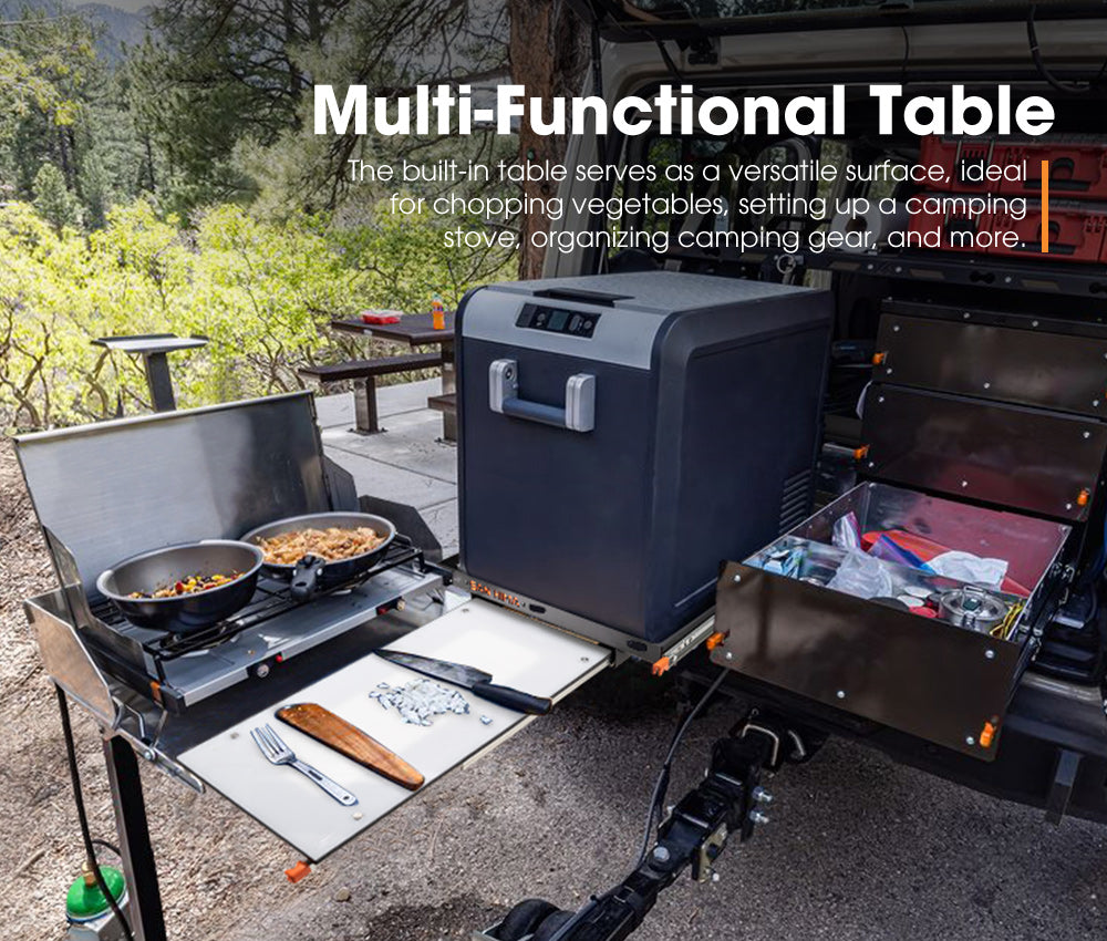 San Hima 75L Fridge Slide With Extendable Table Cutting Board Caravan Parts 90KG - Sunyee