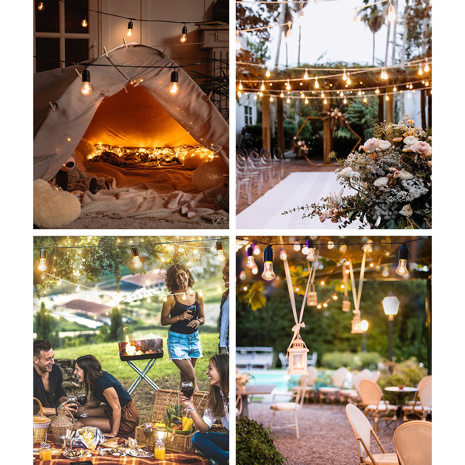Mazam 23-68M Festoon Lights LED String Light Waterproof Wedding Party Outdoor - Sunyee