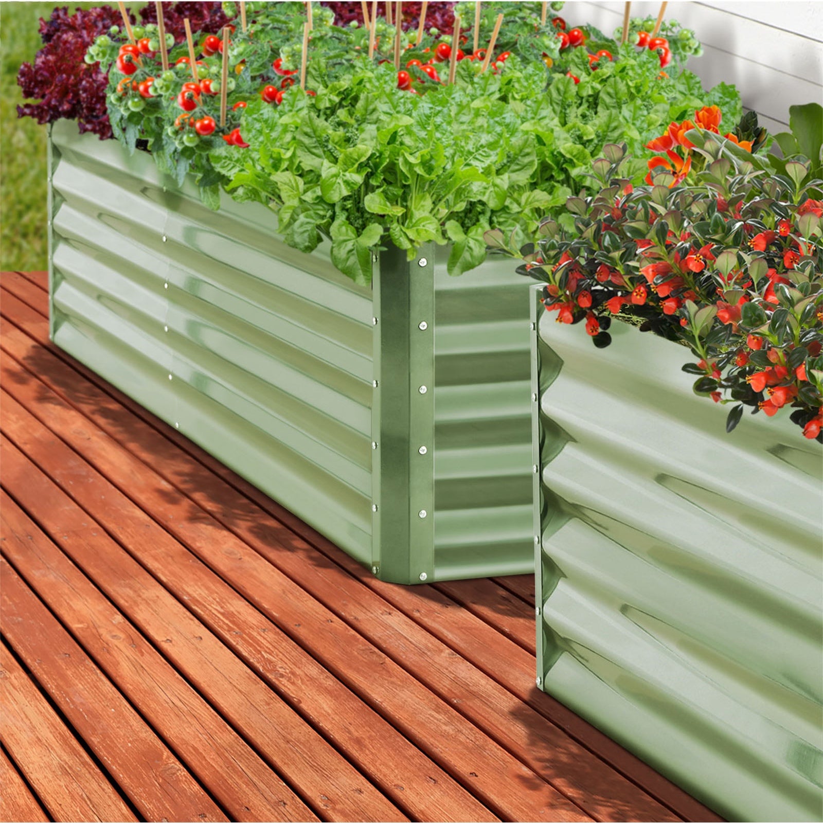 Livsip Garden Bed 240x80x45CM Raised Container Vegetable Planter Box Green - Sunyee
