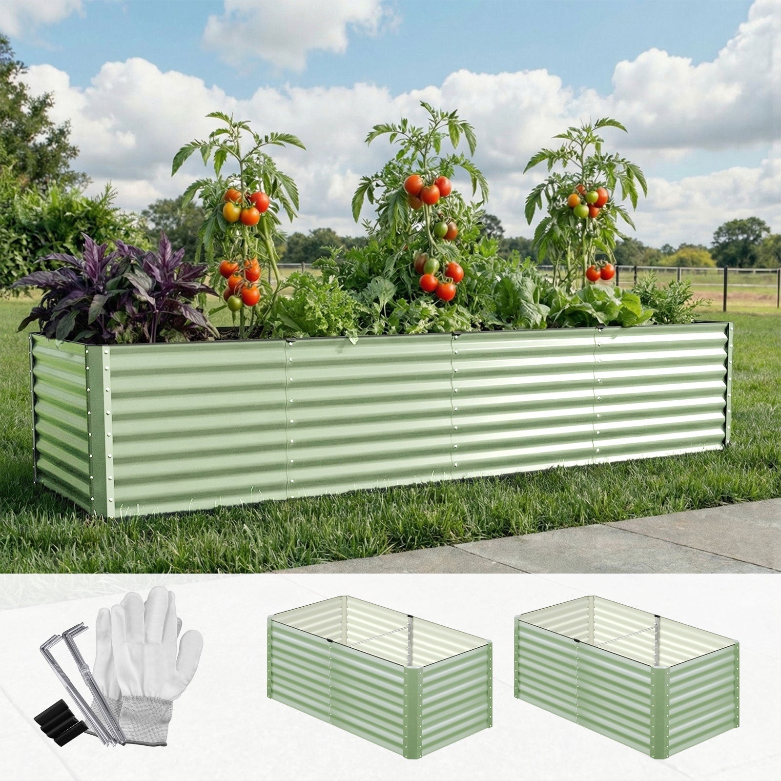 Livsip Garden Bed 320x80x73CM Raised Container Vegetable Planter Box Green - Sunyee