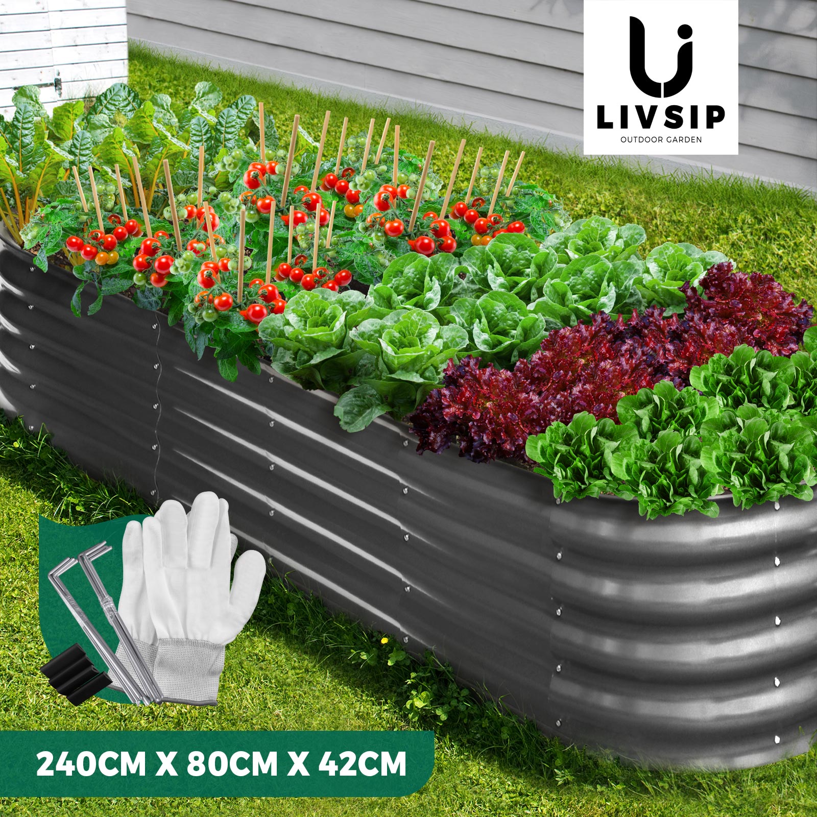 Livsip Garden Bed 9 Models x1 x2 Raised Planter Box Container Galvanised Steel - Sunyee