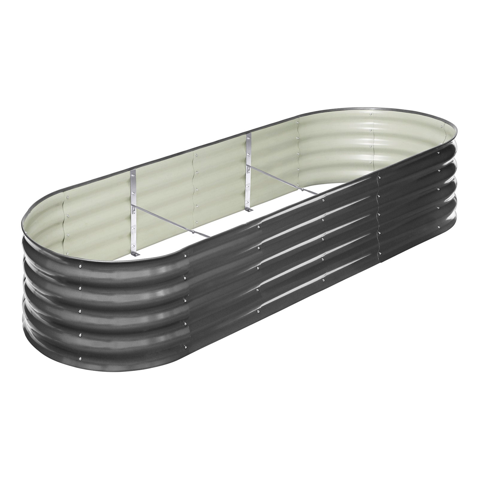Livsip Garden Bed Oval 3 Sizes Raised Planter Box Container Galvanised Steel - Sunyee
