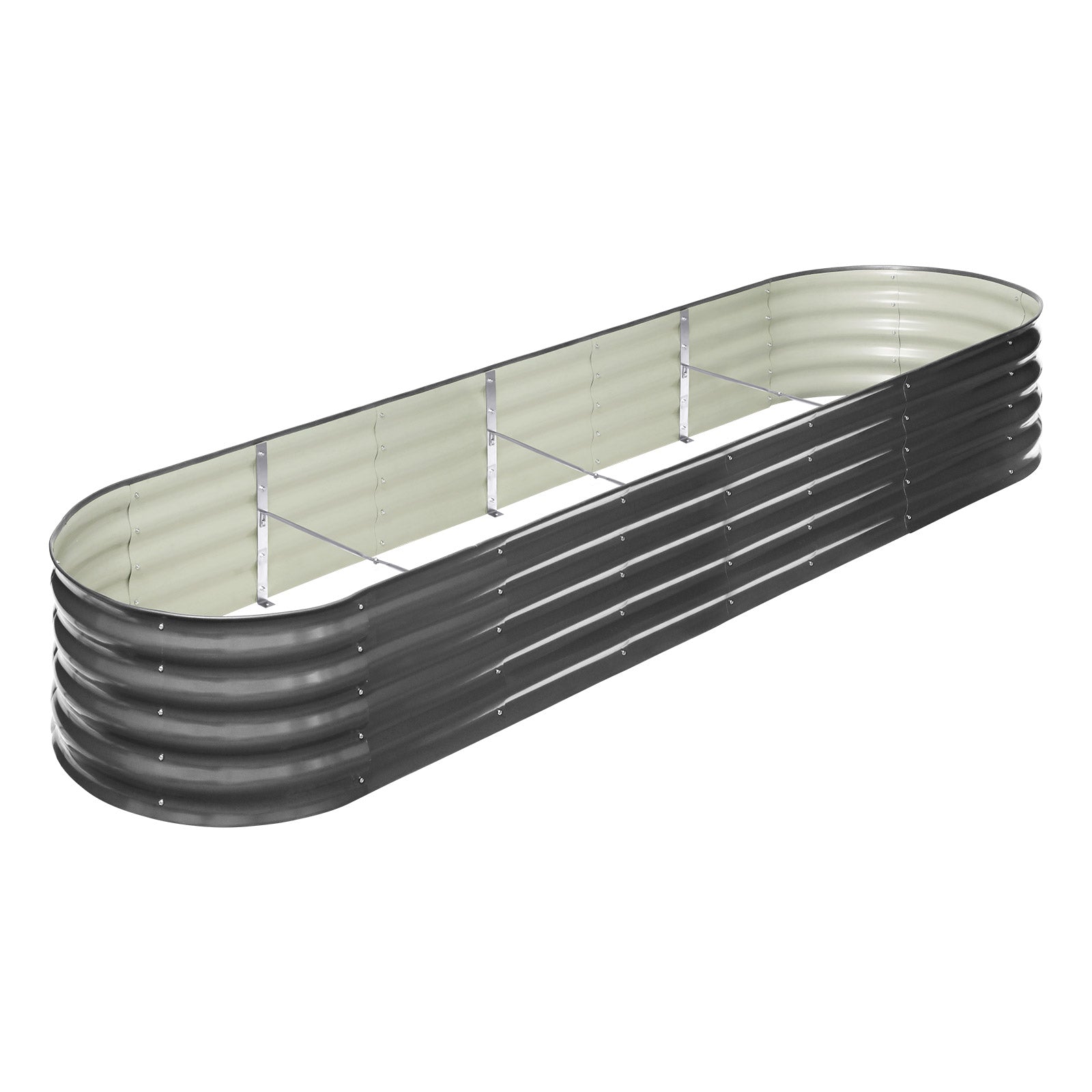Livsip Garden Bed Oval 3 Sizes Raised Planter Box Container Galvanised Steel - Sunyee