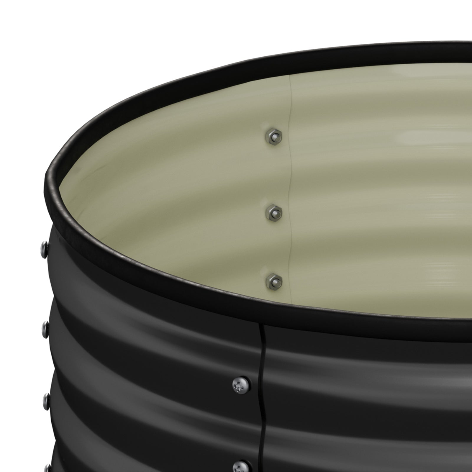 Livsip Garden Bed 90x45cm Galvanised Steel Raised Container Planter Box Round - Sunyee