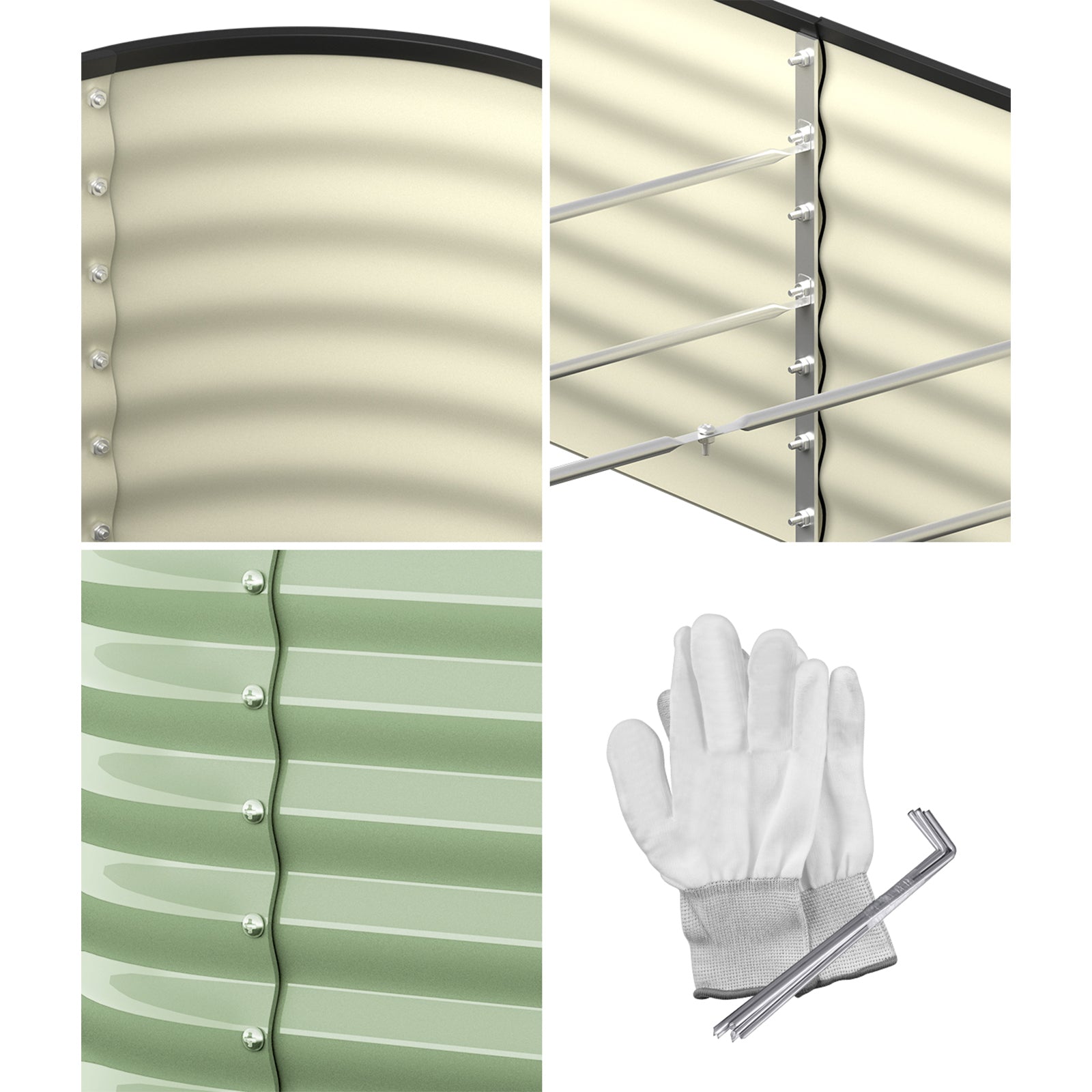 Livsip Garden Bed 240x80x56cm Planter Box Raised Container Galvanised Green - Sunyee