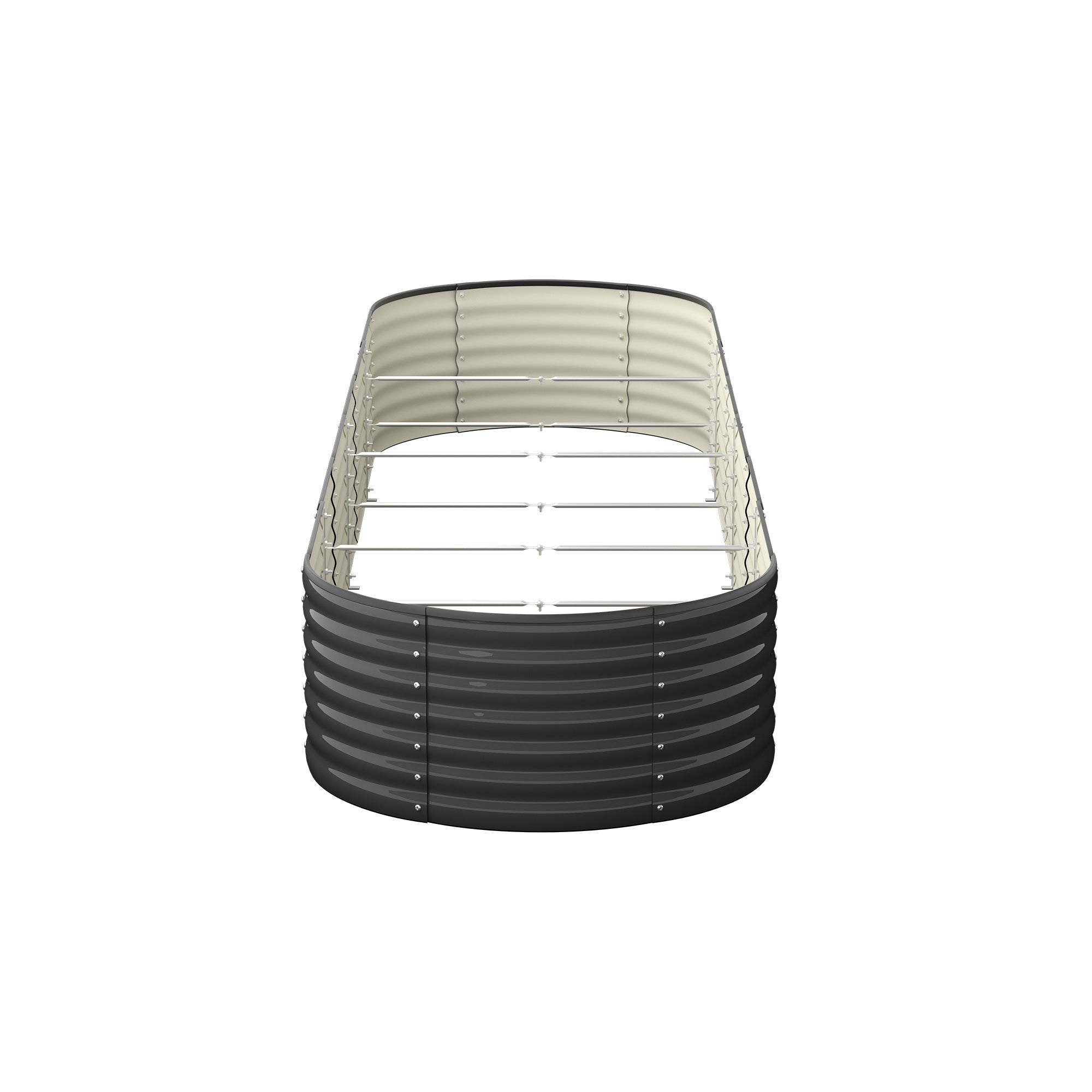 Livsip x2 Raised Garden Bed Kit Planter Oval Galvanised Steel 320cmX80cmX56cm - Sunyee