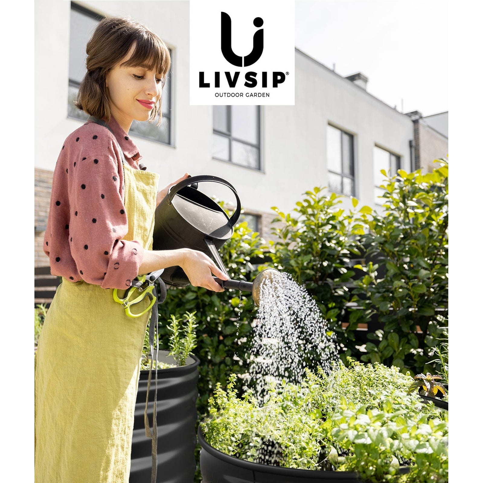 Livsip Garden Bed 80x68cm Galvanised Steel Raised Container Planter Box Round - Sunyee