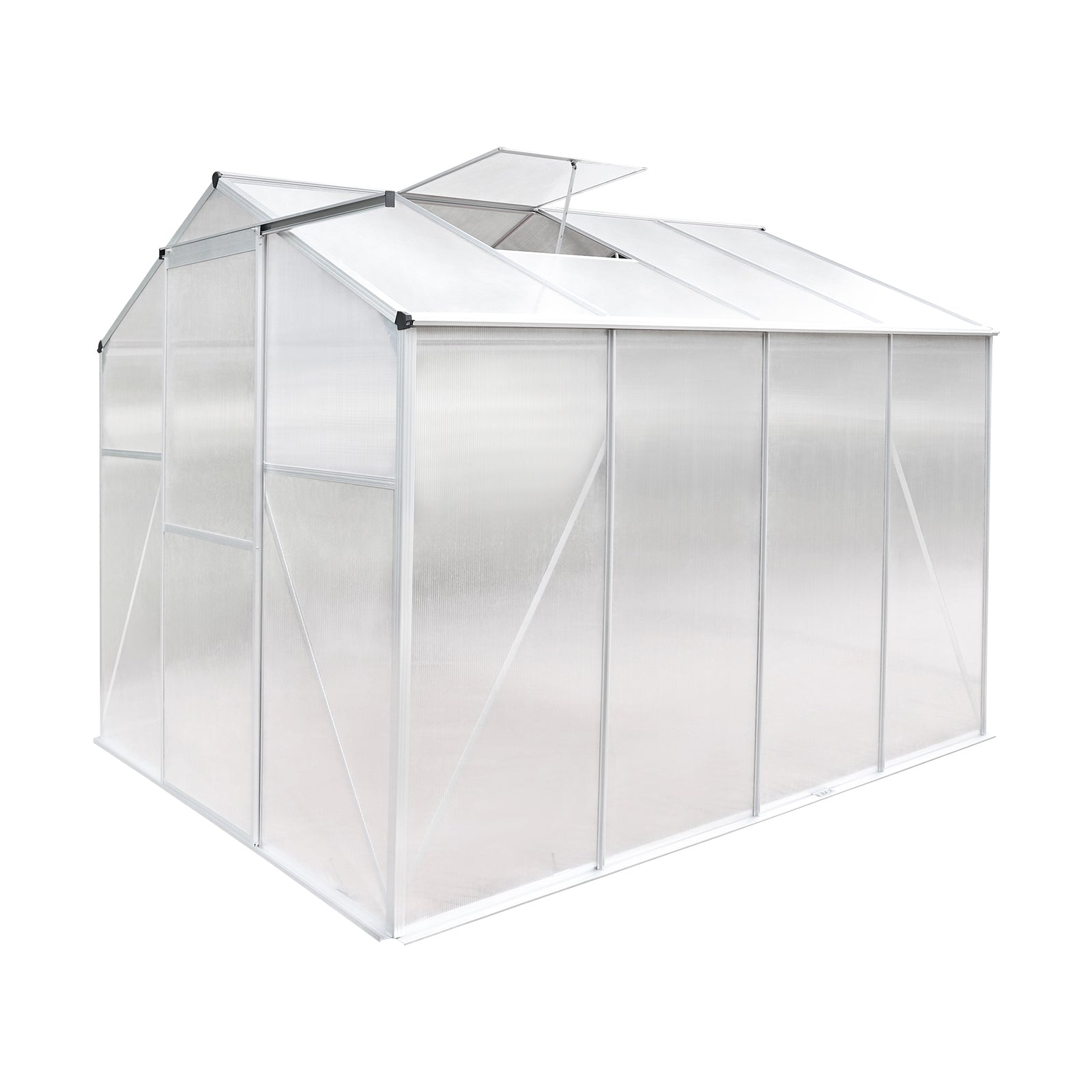 Livsip Greenhouse Aluminium Green House Shed Polycarbonate Walk in 2.52x1.9M - Sunyee