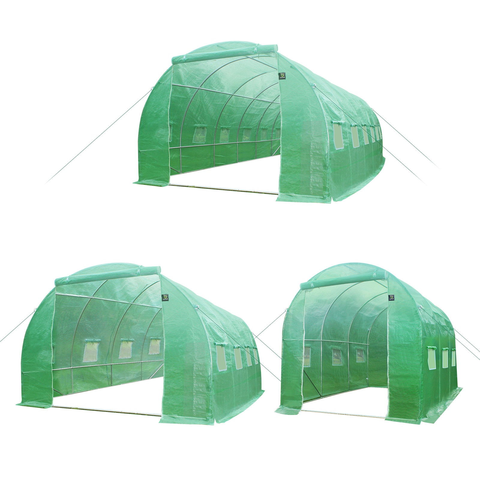 Livsip Greenhouse 6M/4M/3M Walk in Garden Shed Tunnel Green House Storage Plant - Sunyee