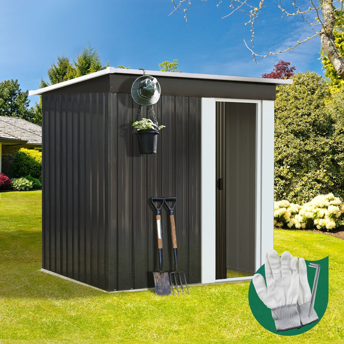 Livsip Garden Shed Sheds Outdoor Storage Workshop Cabin Garden Base Tool House - Sunyee