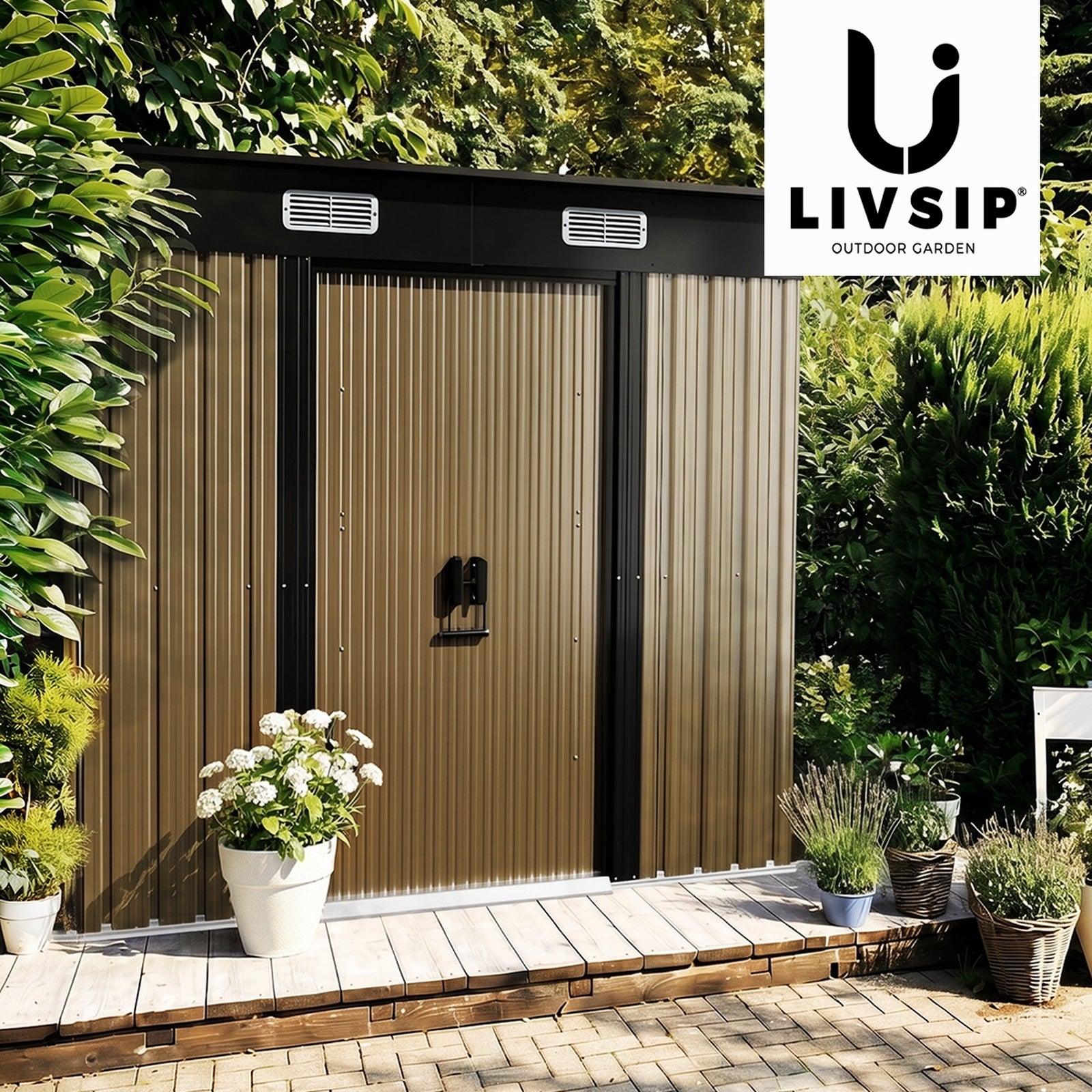 Livsip Garden Shed 1.94x1.21M Outdoor Storage Sheds With Base Workshop Shelter
