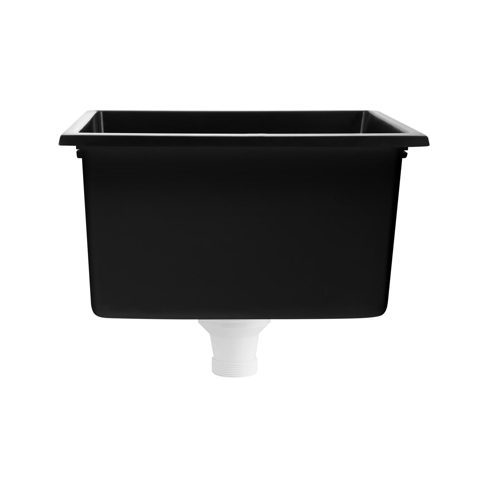 Welba Kitchen Sink 38x38cm Granite Stone Sink Laundry Basin Single Bowl Black - Sunyee