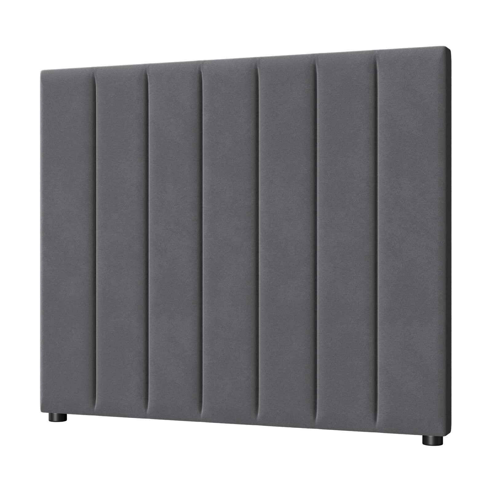 Oikiture Headboard Queen Double King Single Bedhead Velvet Fabric Grey - Sunyee