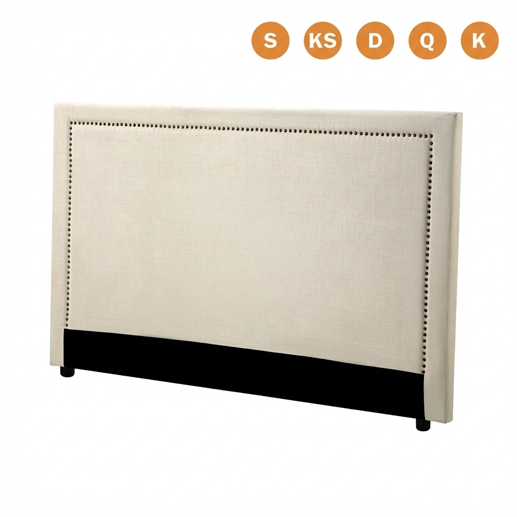 Oikiture Queen Double King Single Bed Headboard Bedhead Bedroom Furniture Beige - Sunyee