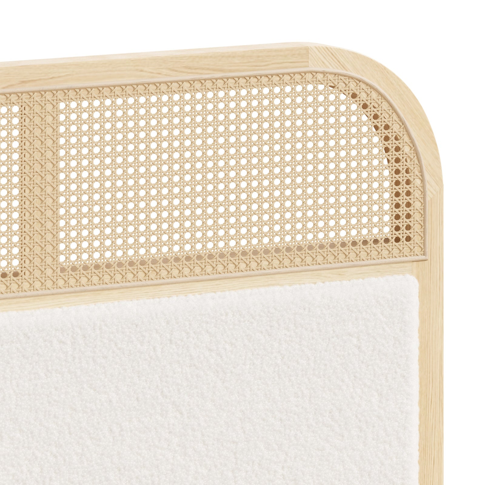Oikiture Bed Head Headboard Queen Size Rattan Bedboard Natural - Sunyee