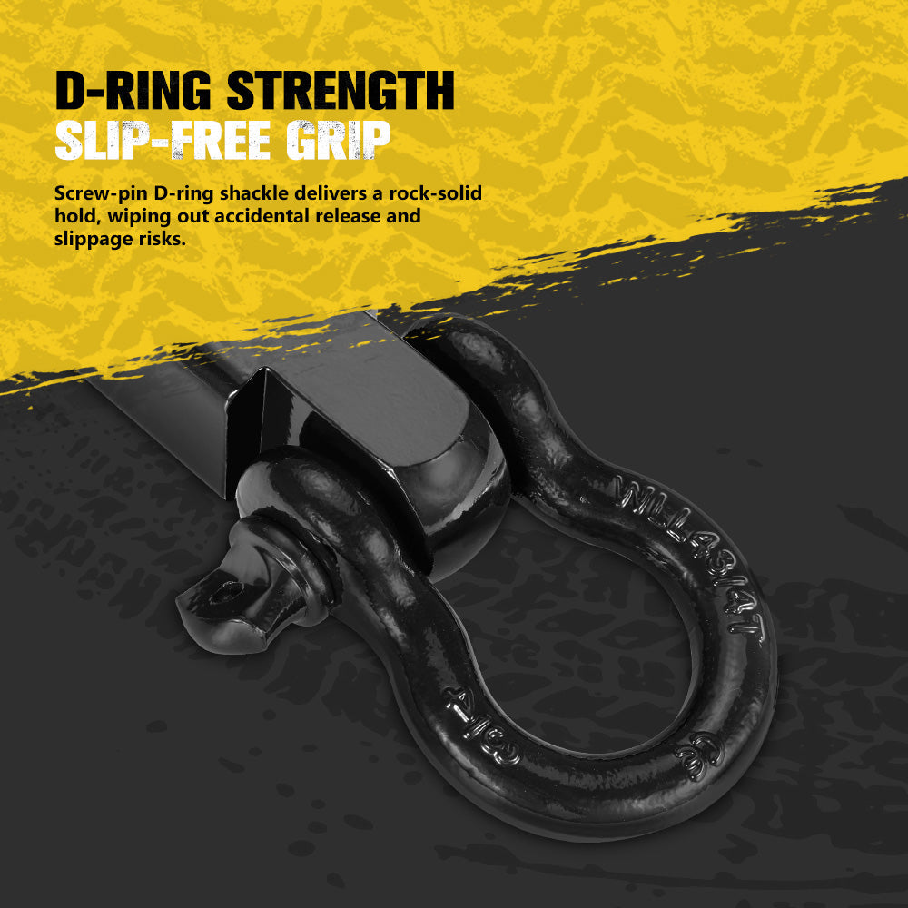 Recovery Hitch Receiver Rated 4.75 Tonne + Bow Shackle Tow Bar Off Road 4x4 4WD - Sunyee