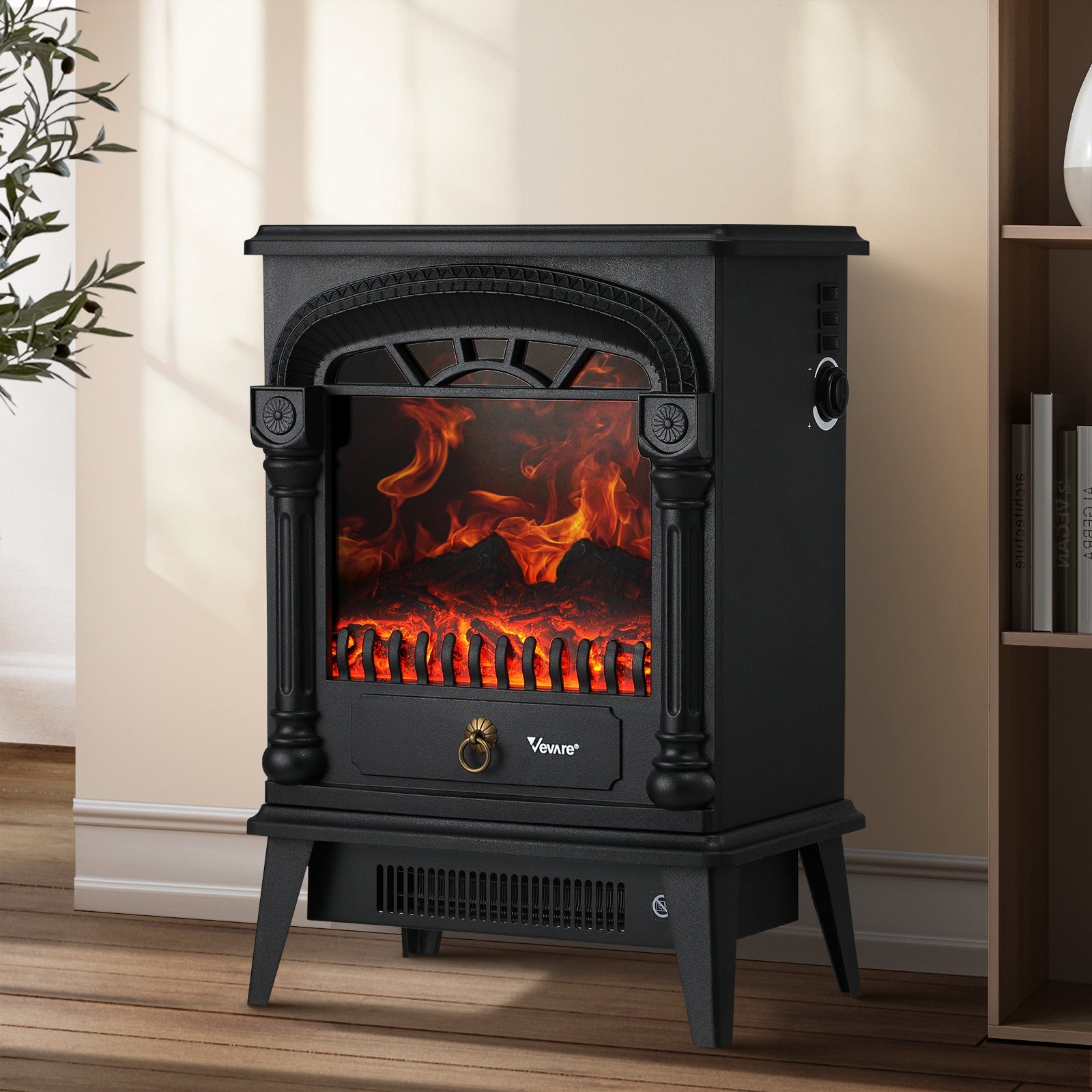 Vevare 2000W Electric Fireplace Heater Freestanding 3D Flame Effect Indoor - Sunyee