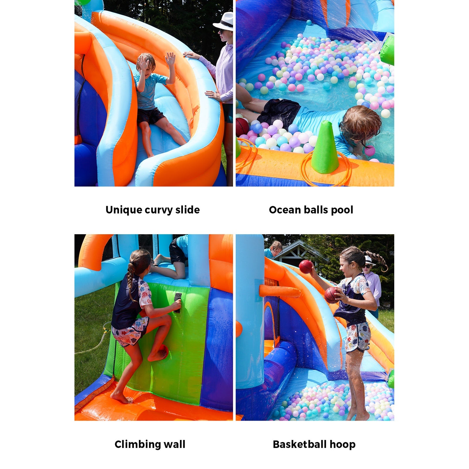 AirMyFun 9-IN-1 Inflatable Water Park Jumping Castle Soccer Goalpost Blower - Sunyee
