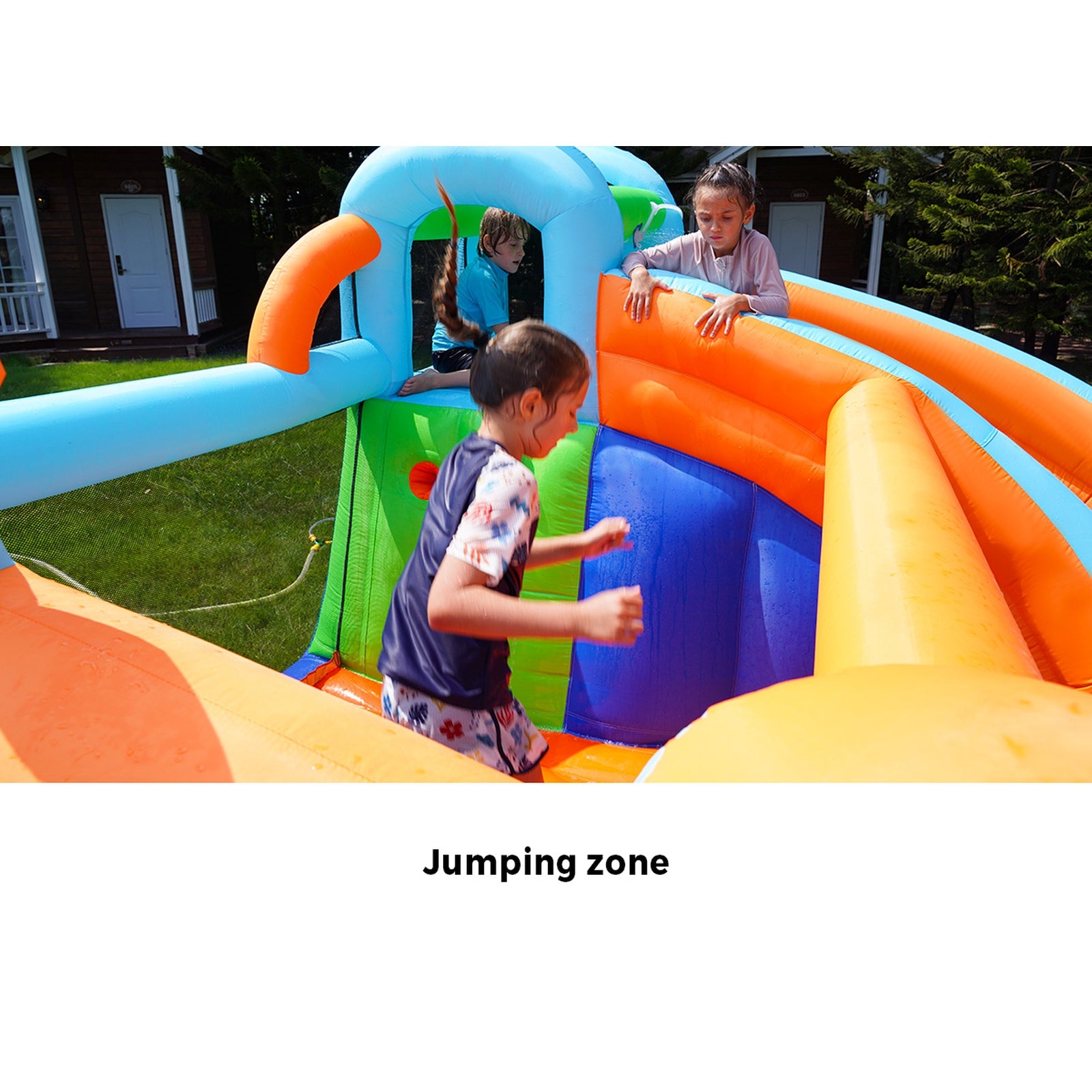 AirMyFun 9-IN-1 Inflatable Water Park Jumping Castle Soccer Goalpost Blower - Sunyee