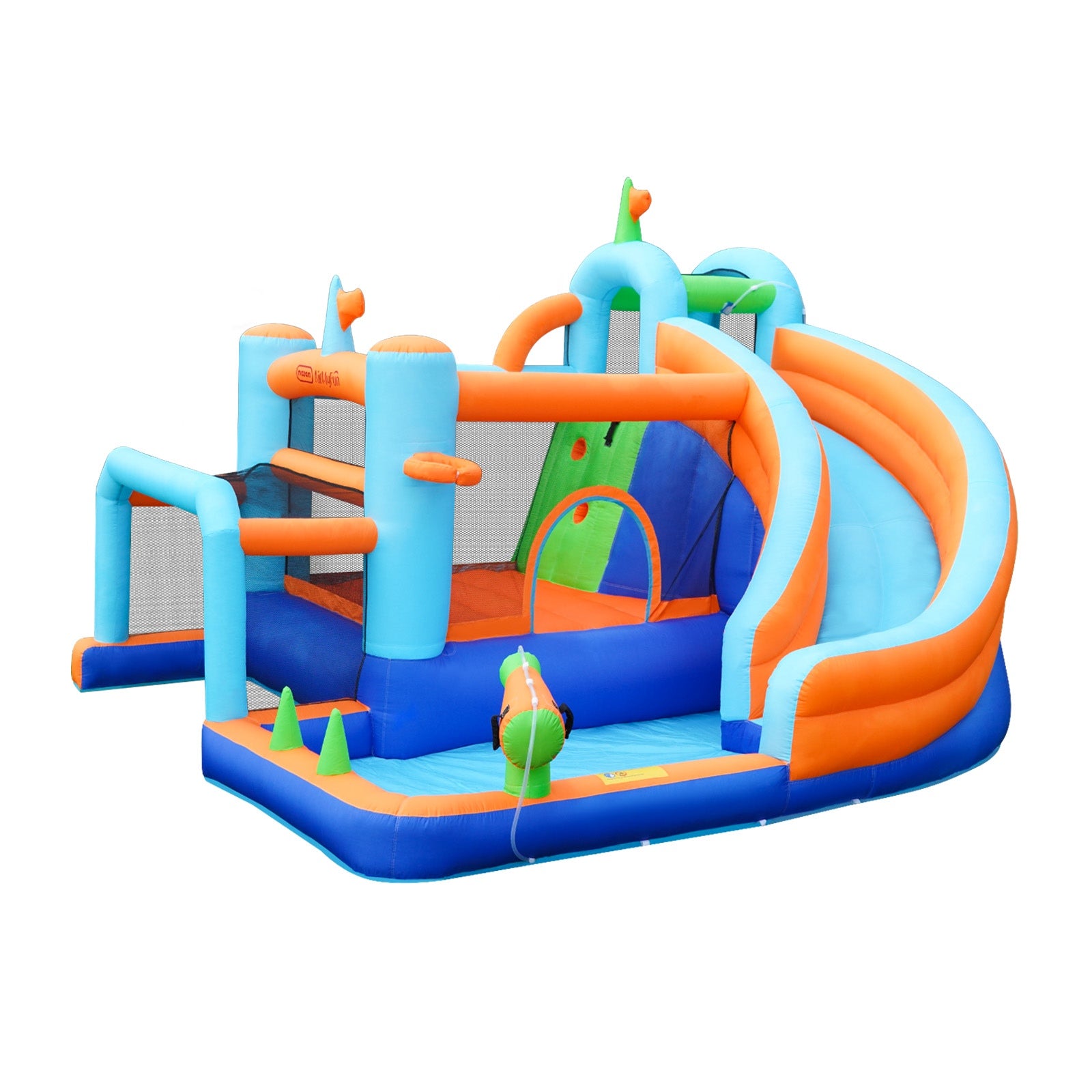 AirMyFun 9-IN-1 Inflatable Water Park Jumping Castle Soccer Goalpost Blower
