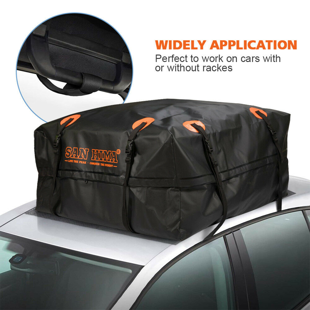 425L Universal Car Roof Cargo Bag Car Top Carrier Side Rail Rack Cross Bar  Waterproof Travel Luggage Pouch