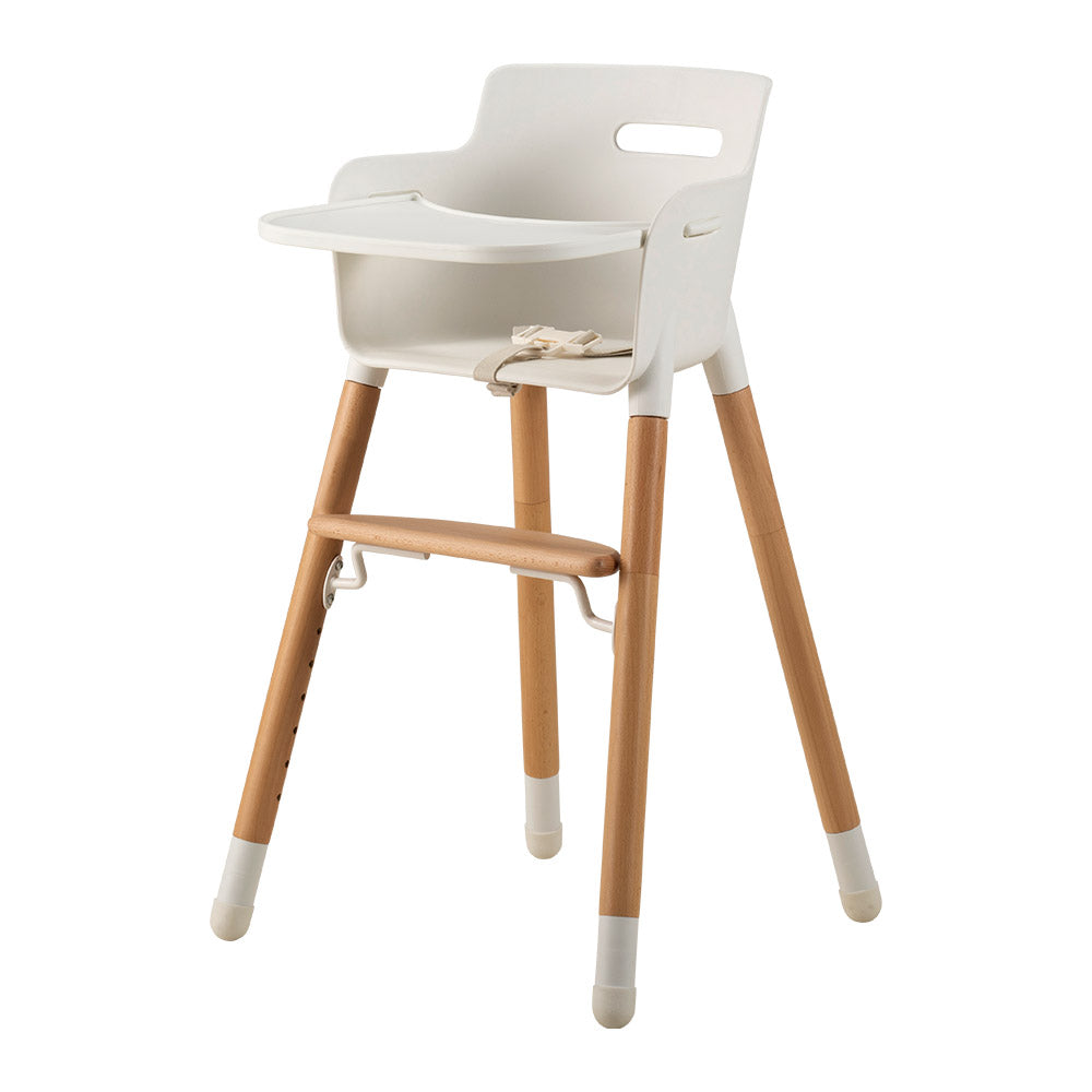 PlayPals Baby High Chair Beech Wood 2 Height Modes Adjustable Footrest - Sunyee