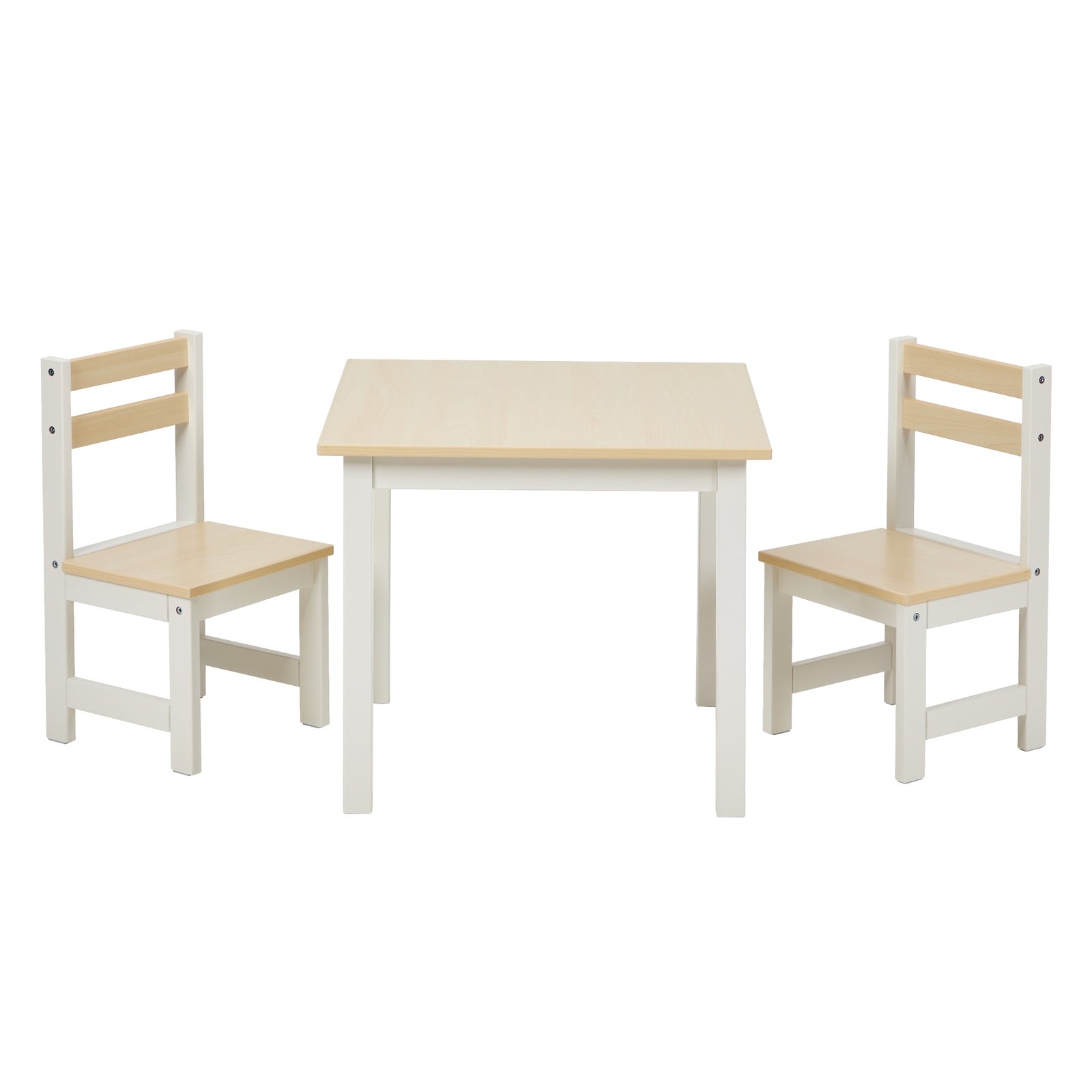 Oikiture Kids Table and Chairs Set Toddler Activity Study Play Desk Natural
