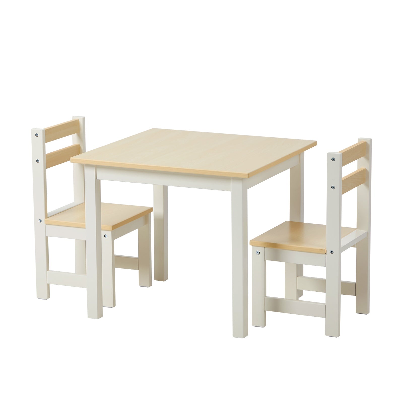 Oikiture Kids Table and Chairs Set Toddler Activity Study Play Desk Natural