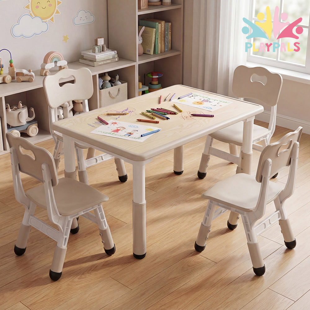 PlayPals Kids Table and Chairs Set Height Adjustable Graffiti Desktop - Sunyee