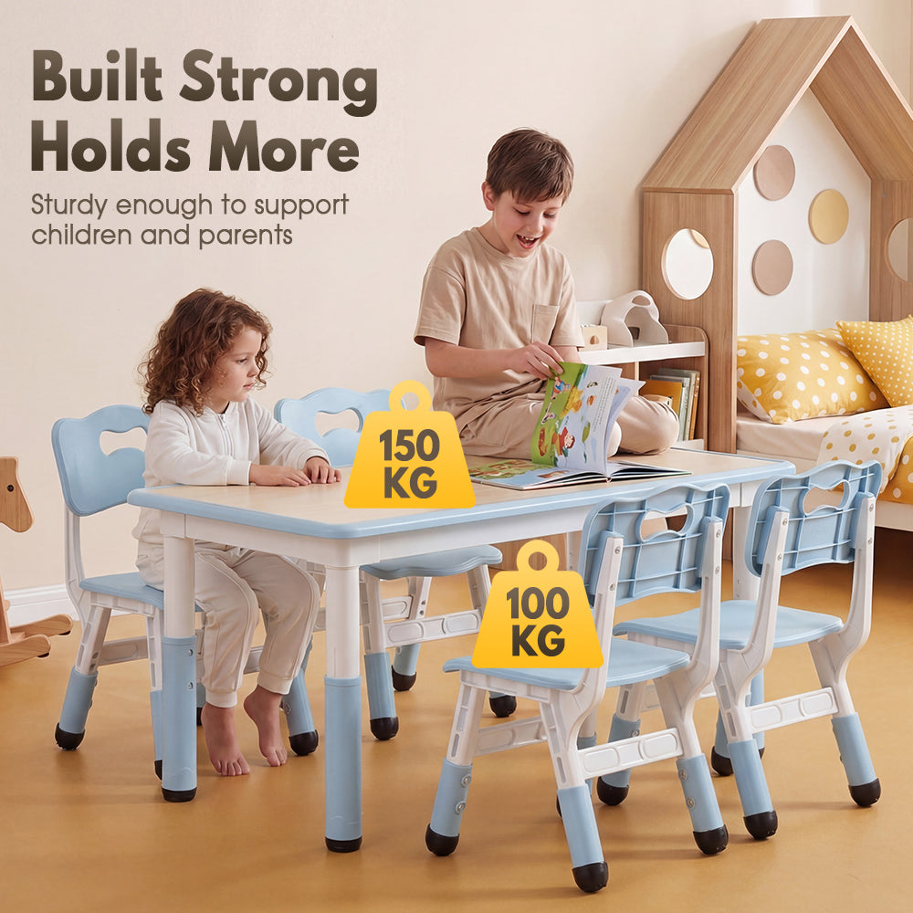 PlayPals Kids Table and Chairs Set Height Adjustable Graffiti Desktop - Sunyee