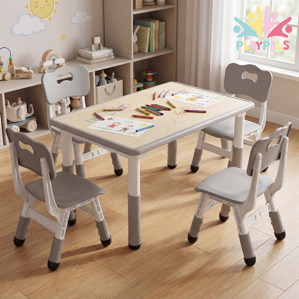 PlayPals Kids Table and Chairs Set Height Adjustable Graffiti Desktop - Sunyee