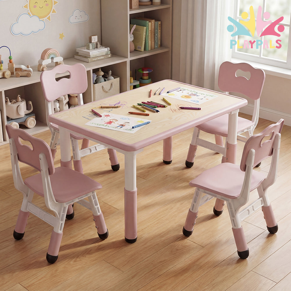 PlayPals Kids Table and Chairs Set Height Adjustable Graffiti Desktop - Sunyee