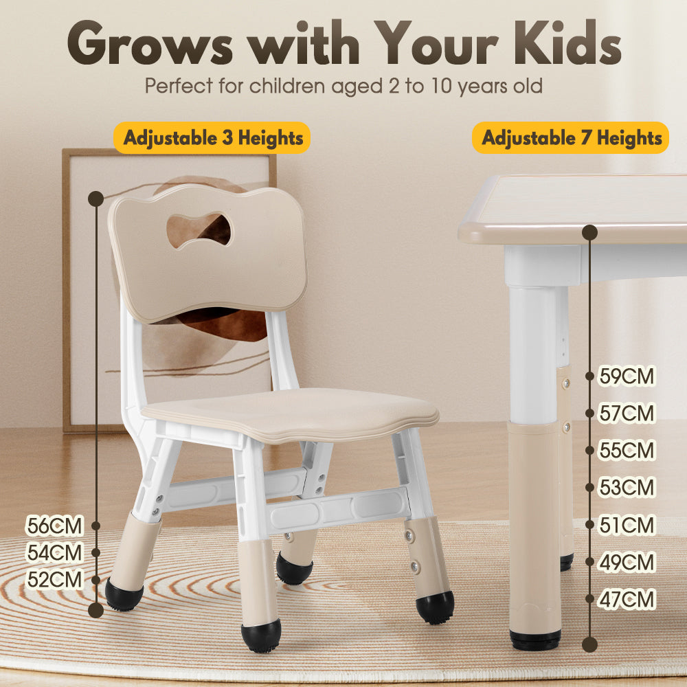 PlayPals Kids Table and Chairs Set Height Adjustable Graffiti Desktop - Sunyee