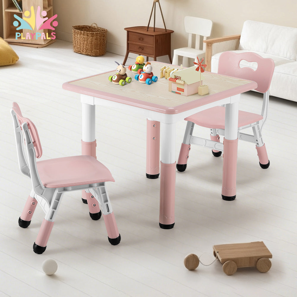 PlayPals Kids Table and Chairs Set Height Adjustable Graffiti Desktop - Sunyee