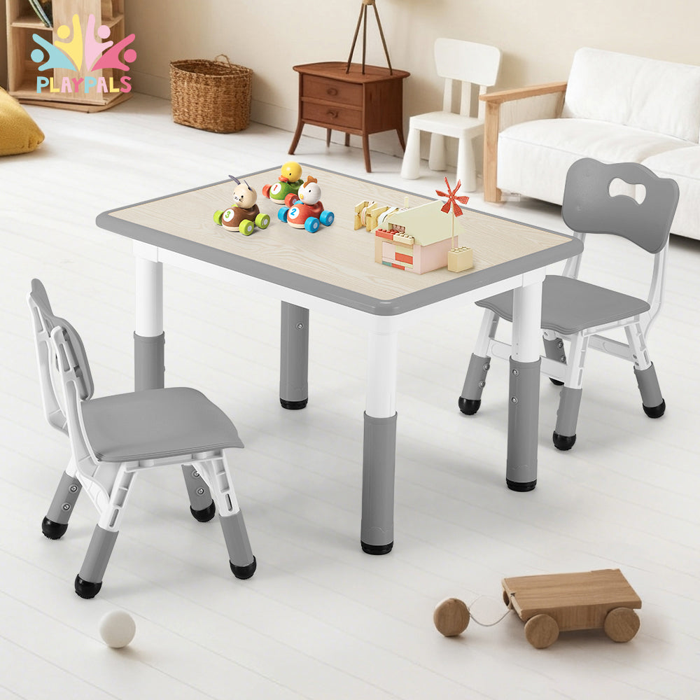 PlayPals Kids Table and Chairs Set Height Adjustable Graffiti Desktop - Sunyee