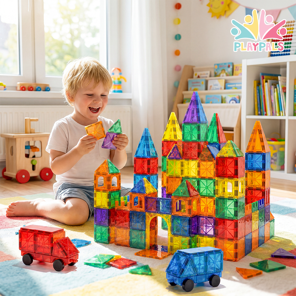 Playpals Kids Magnetic Tiles Blocks Building Educational Toys Child Gift - Sunyee