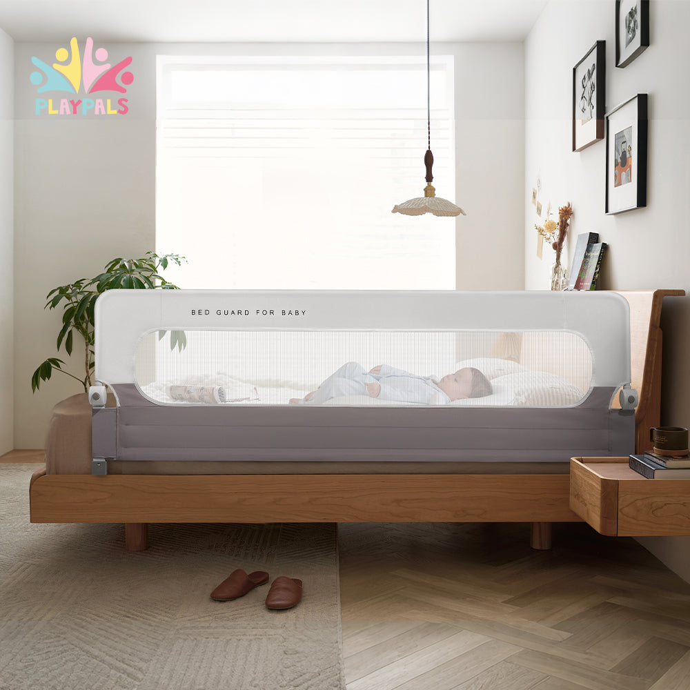 Playpals Baby Bed Rail 180x60CM Adjustable Folding Kids Safety Protect